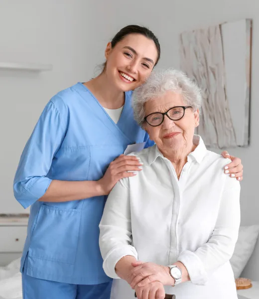 Caregiver with elderly patient